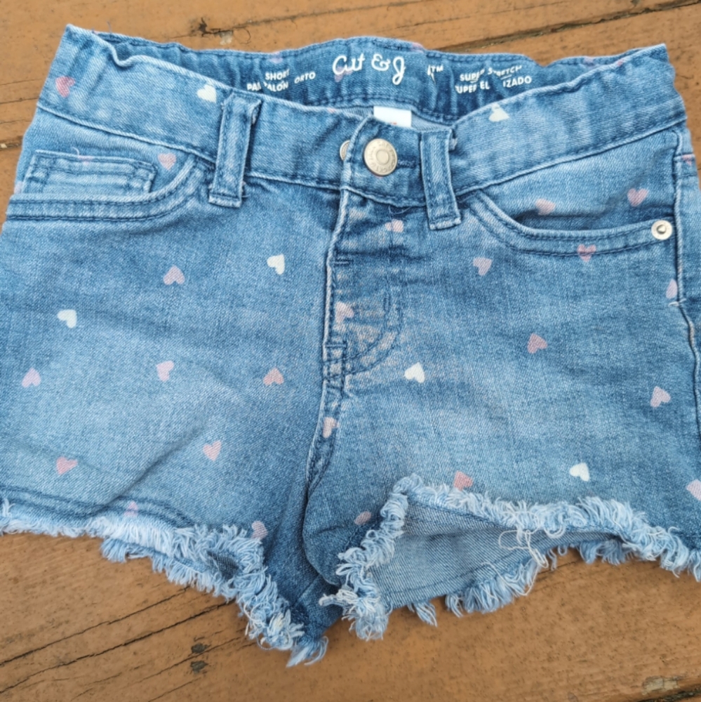 Cat & Jack Denim Heart Print Shorts